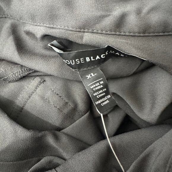 WHBM Black Soft Utility Long Sleeves Removable Belt Shirtdress Size XL NWT $150 - Picture 10 of 12